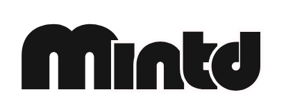Black 'mintd' logo on a white background
